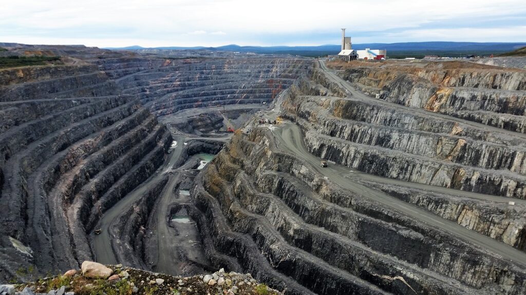 Bird's-eye view of a copper mine