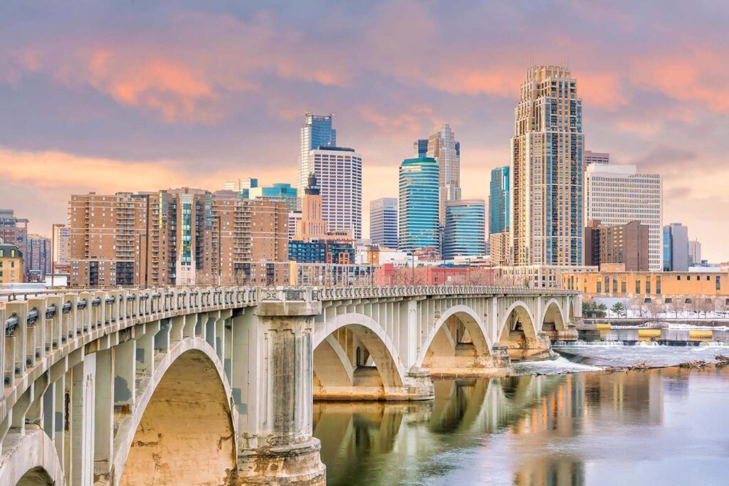 Skyline view of downtown Minneapolis, MN